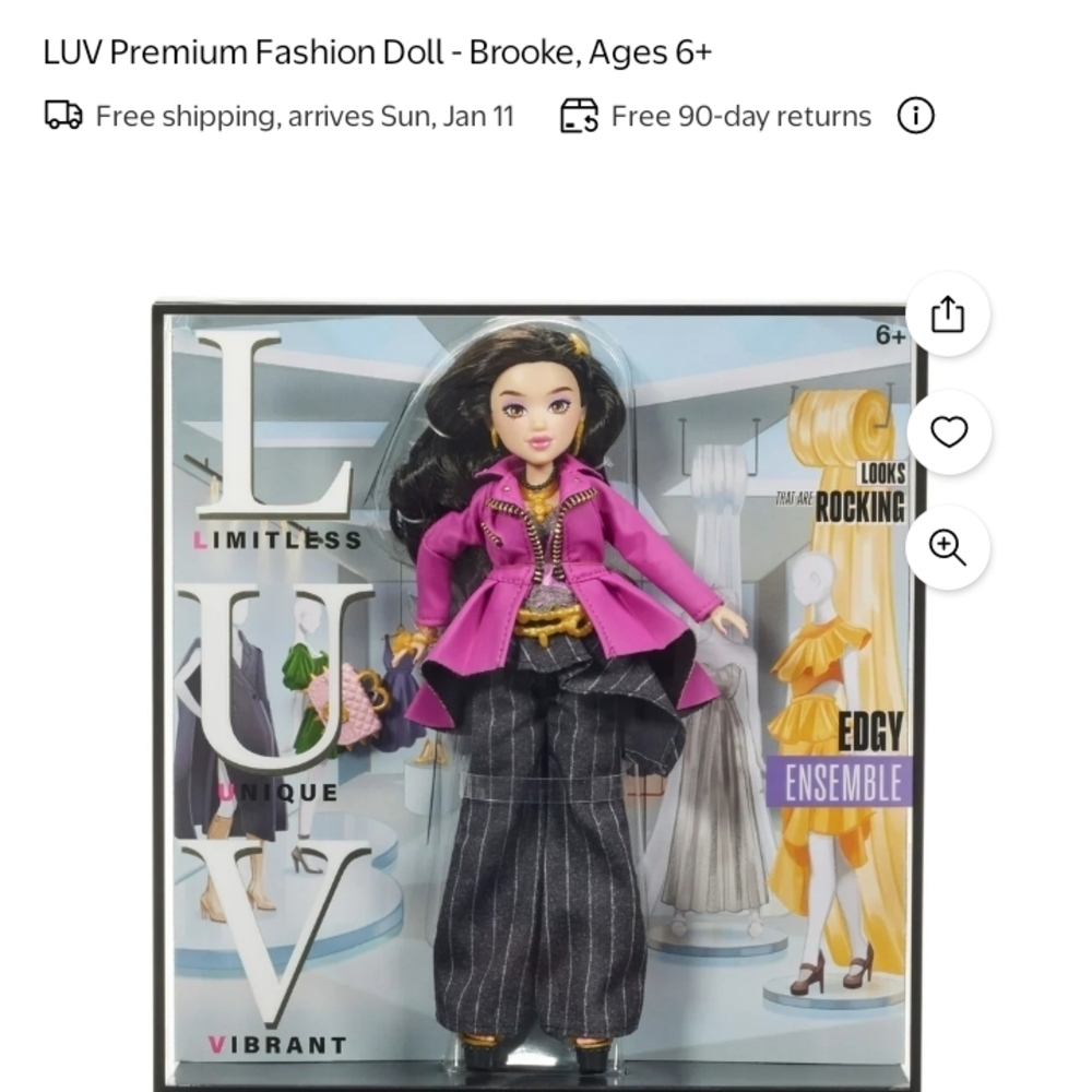 LUV Premium Fashion Doll with Pink Jacket
